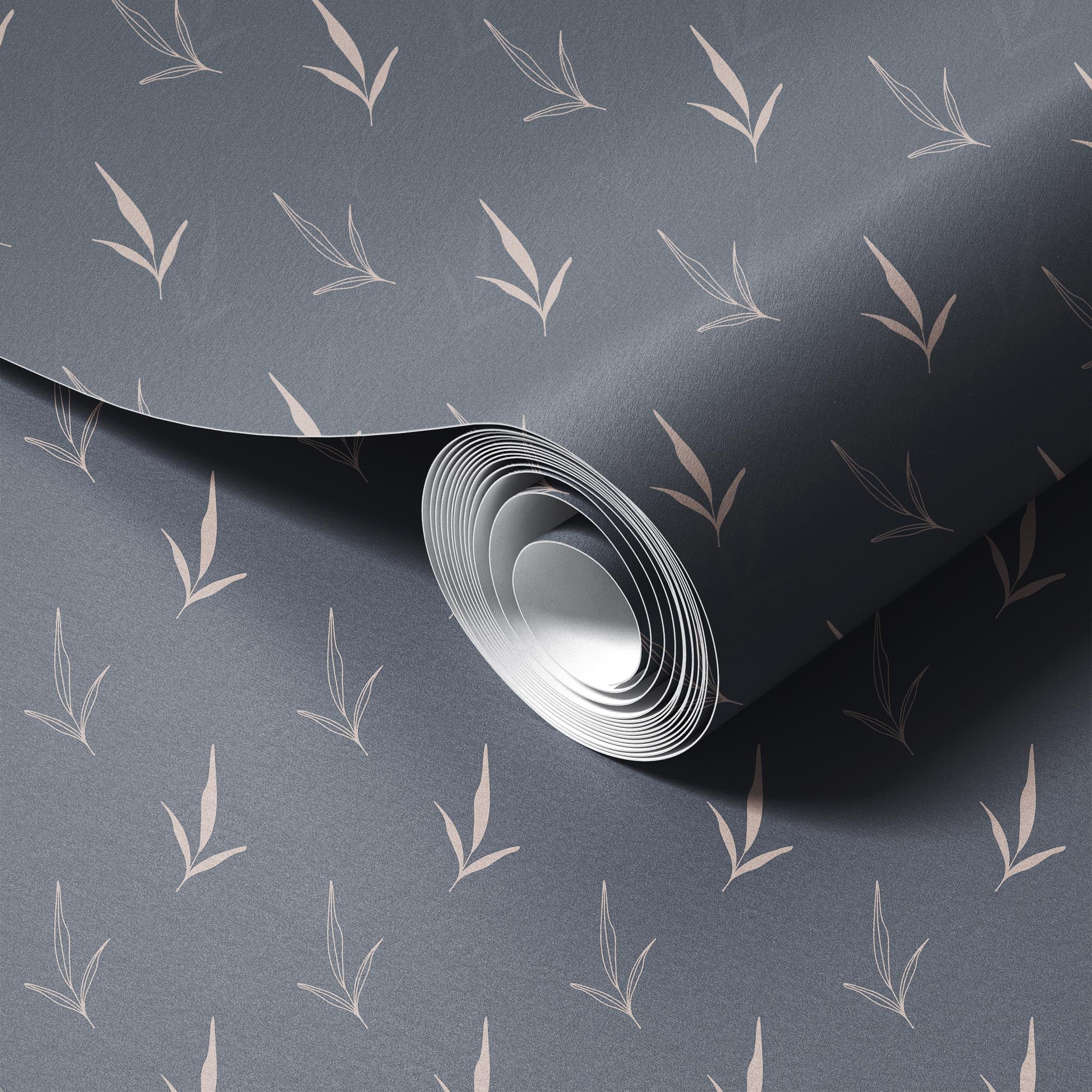 Scattered Grass peel and stick wallpaper room mockup
